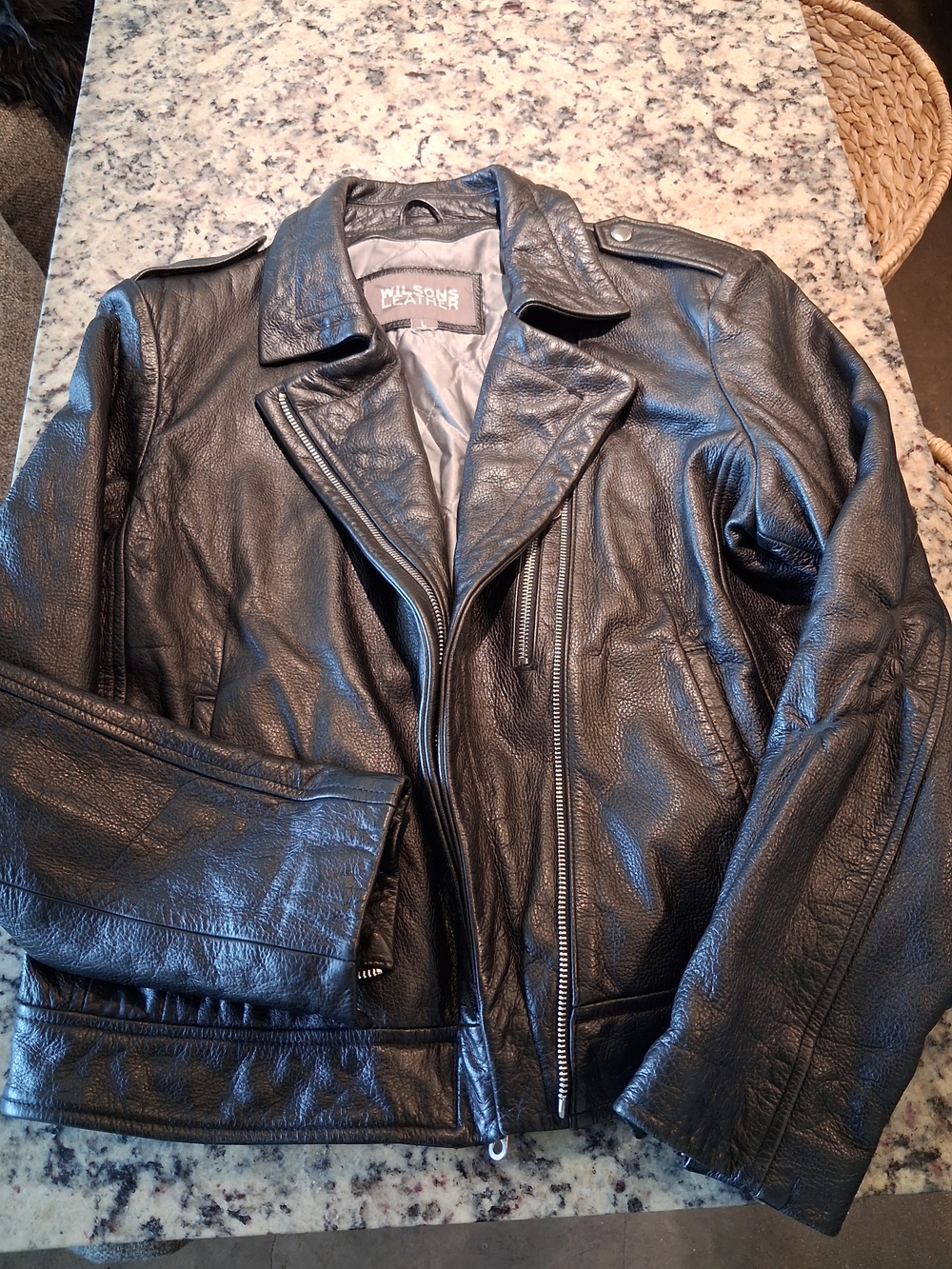 Wilsons Leather Black Women's Biker Leather Jacket